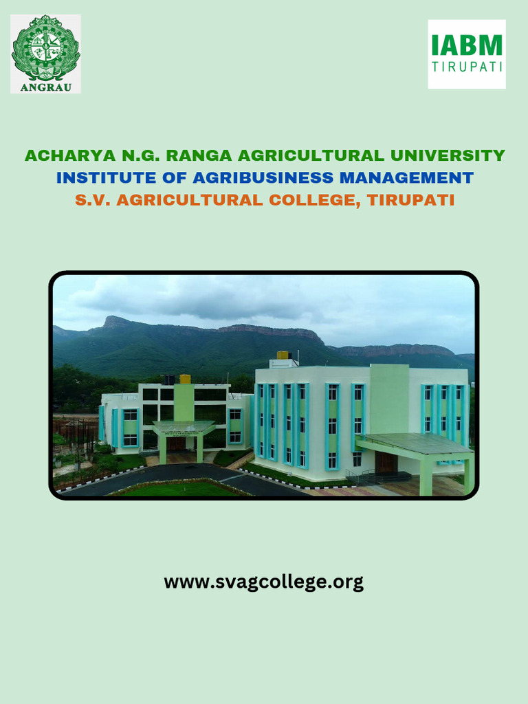 Acharya N.G. Ranga Agricultural University Institute of Agribusiness ...