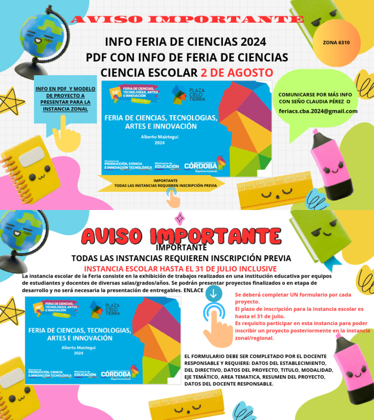 Inscripción Feria de Ciencias 2024 | PDF