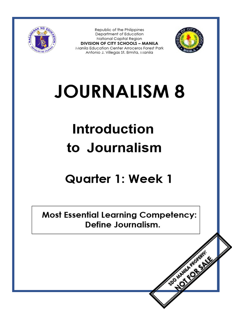 Introduction to Journalism Module 8 | PDF | Journalism | News