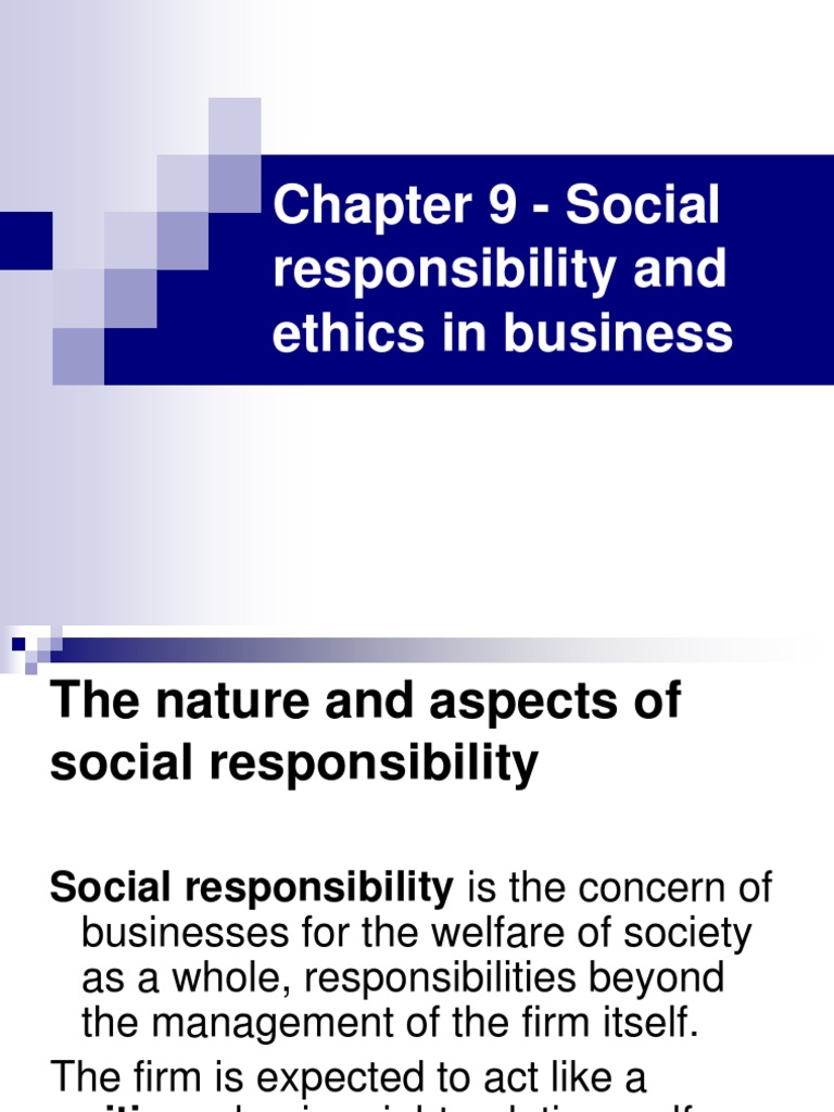 Chapter 9 - Social Responsibility and Ethics in Business | PDF