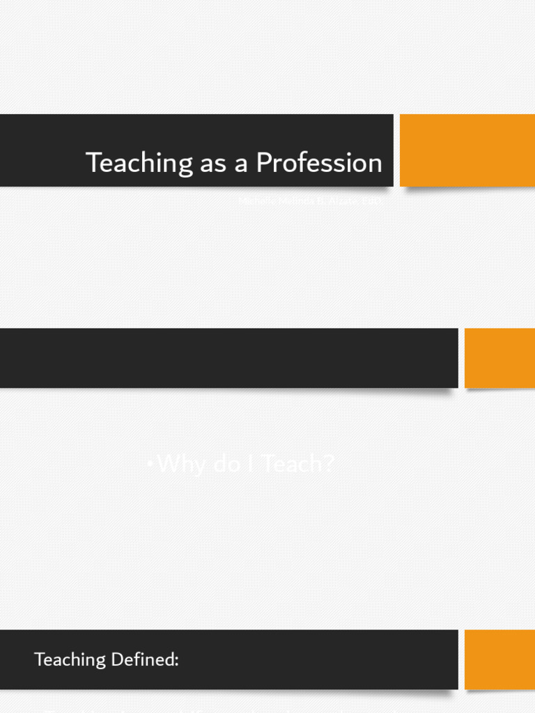 Understanding the Teaching Profession | PDF | Pedagogy | Learning