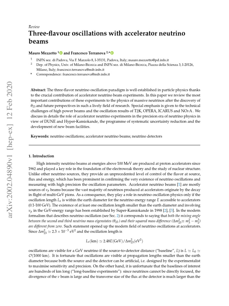 Three Flavour Oscillations With Accelerator Neutrino Beams Mauro