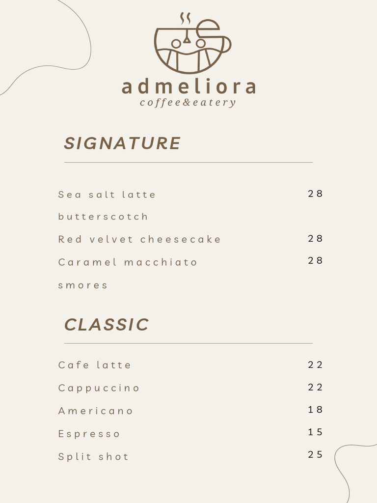 Neutral Minimal Coffee Bar Menu-3 | PDF
