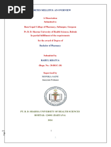 DIABETES MELLITUS Project Work
