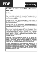 Four Ways to End the Euro's Crisis