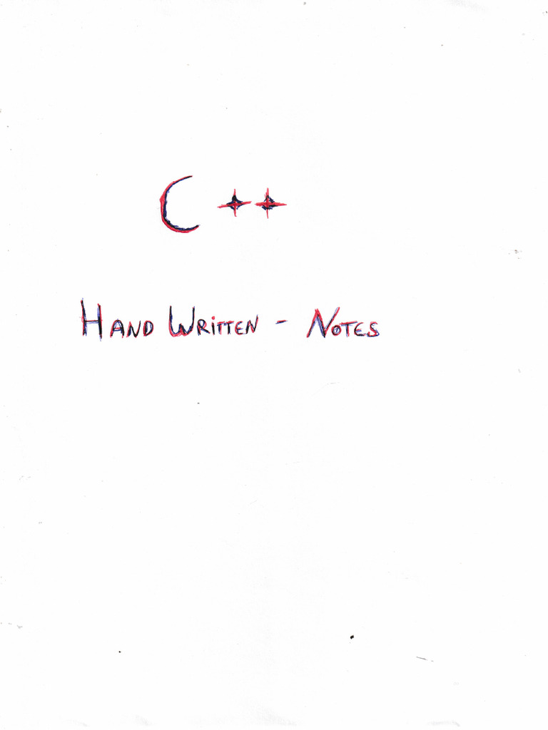 C++ Handwritten Notes - Pawanpret Singh | PDF