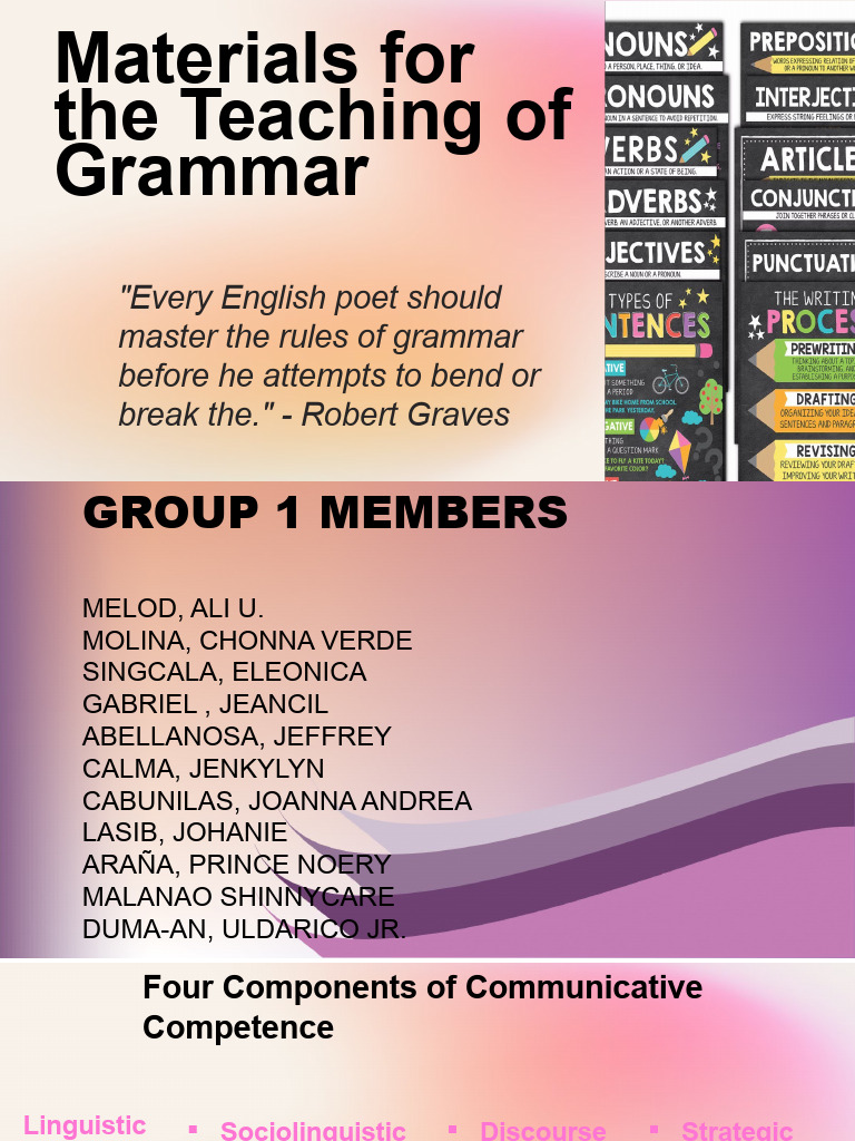 F Materials For The Teaching of Grammar | PDF | Grammar | Learning