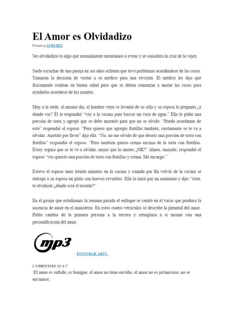 El Amor y la Paciencia en 1 Corintios | PDF | Amor