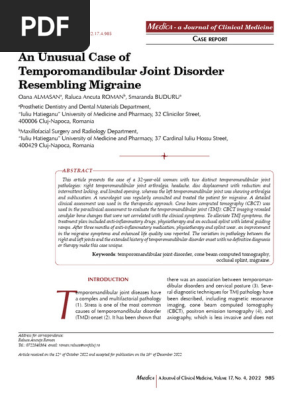 TMJ disorder