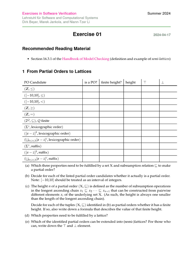 Partial Orders & Lattices Exercises | PDF | Abstract Algebra | Formal ...