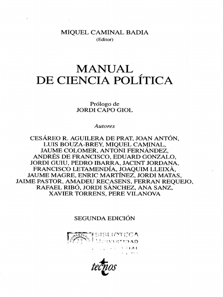 CAMINAL BADIA Manual de Ciencia Política Capítulo Movimientos Sociales ...
