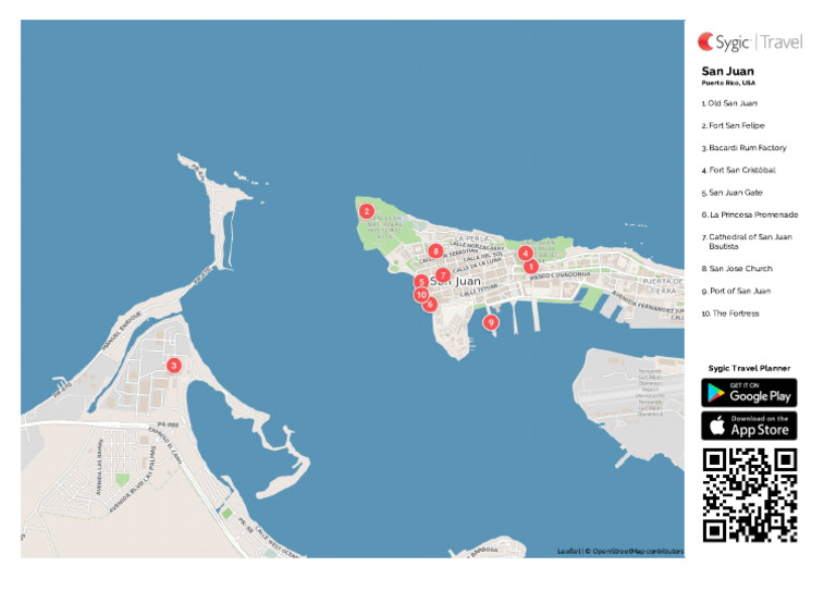 Printable Tourist Map of San Juan