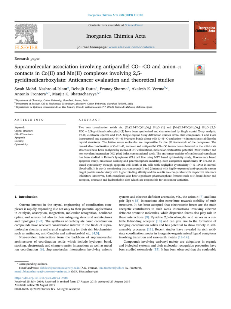 10 1016@j Ica 2019 119108 | PDF | Coordination Complex | Infrared ...
