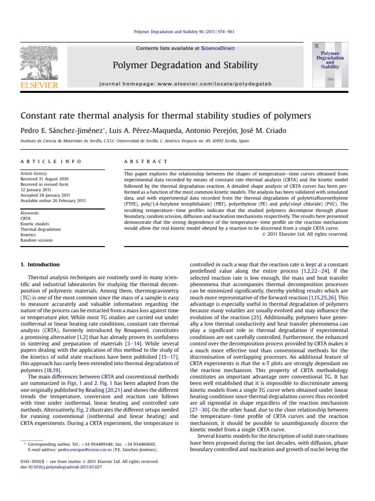 10 1016@j Polymdegradstab 2011 01 027 | PDF | Thermogravimetric ...