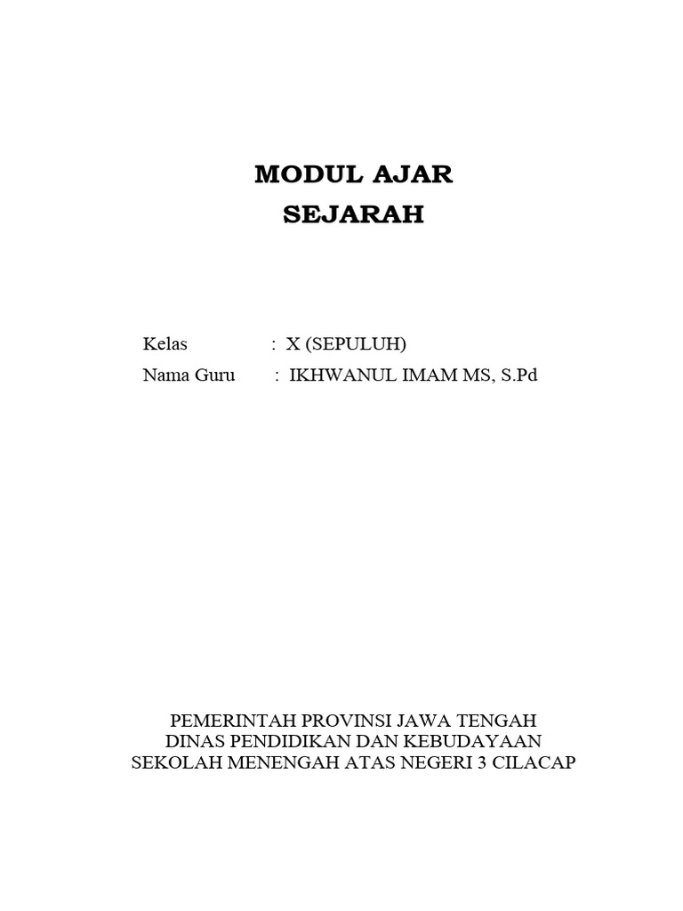 Modul ajar sejarah x imam 1 pdf