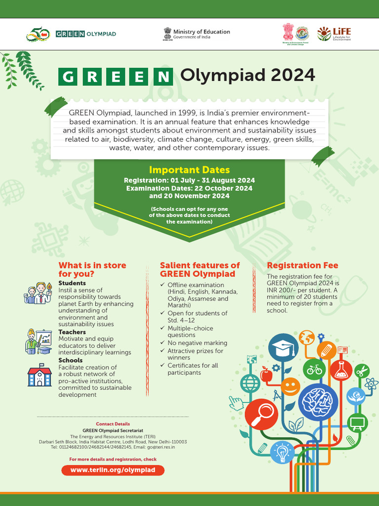 GREEN Olympiad 2024 Registration Dates | PDF | Environmental Social ...