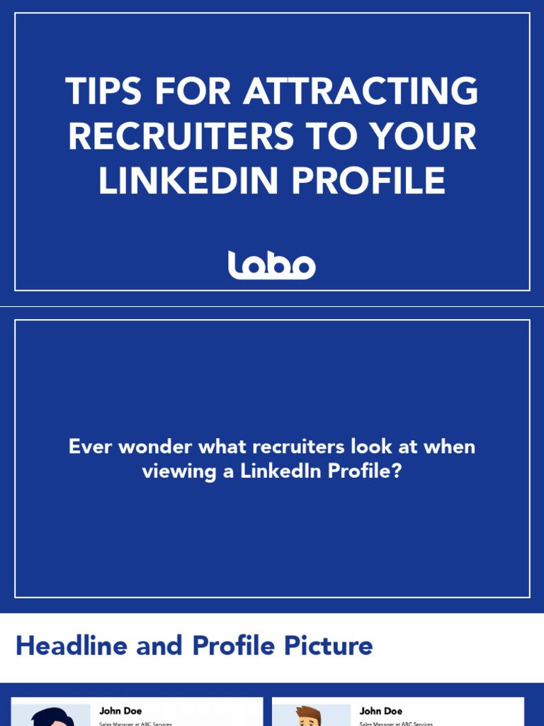 Tips For Attracting Recruiters To Your Linkedin Profile Pdf Linked