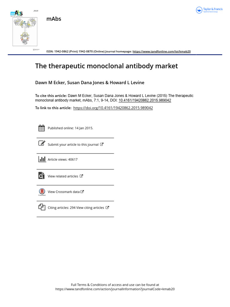 The Therapeutic Monoclonal Antibody Market | PDF | Monoclonal Antibody ...