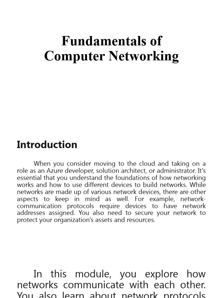Fundamentals of computer networking pdf computer network wide