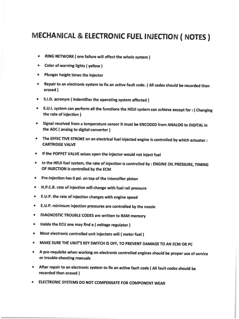 Fuel Injection Notes | PDF