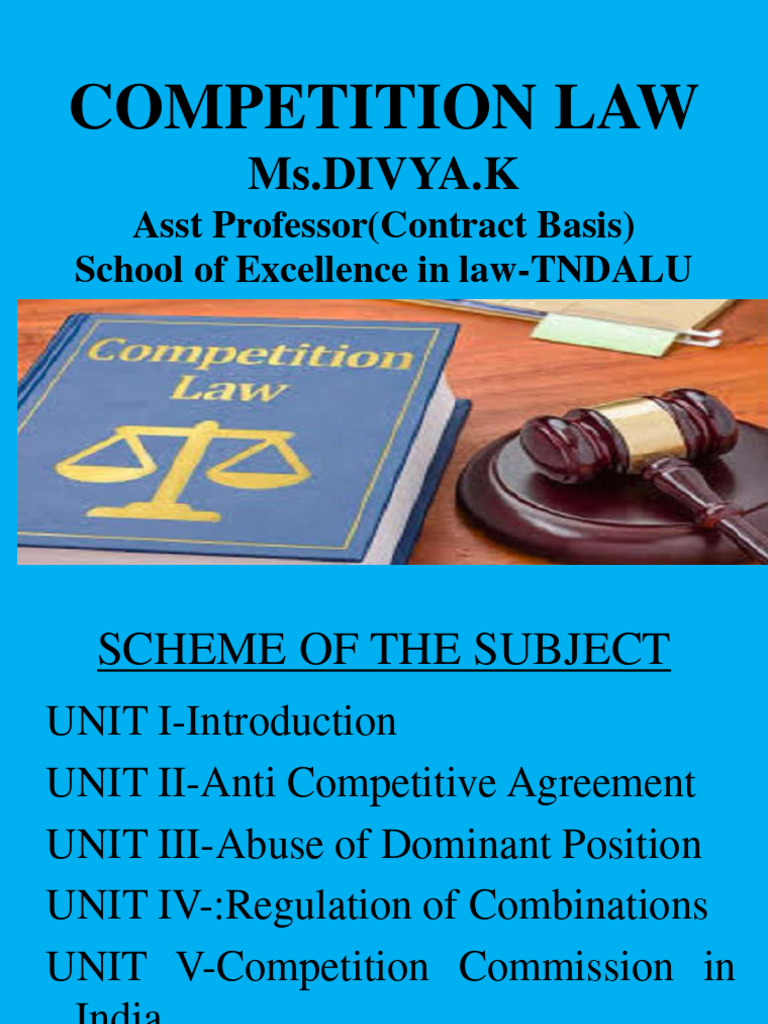 Overview of Competition Law in India | PDF | Competition Law | Federal ...