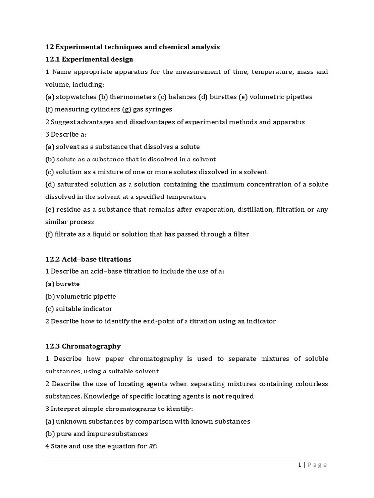 12 Experimental Techniques and Chemical Analysis | PDF | Solubility ...