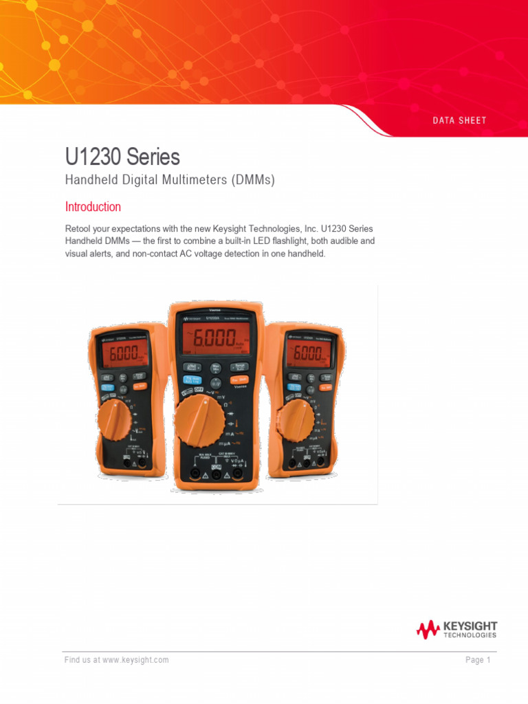 U1230 Series Handheld Digital Multimeters | PDF | Electronic ...