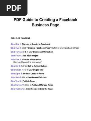 facebook page creation