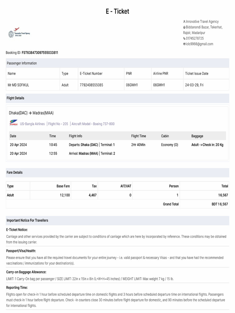 E Ticket | PDF