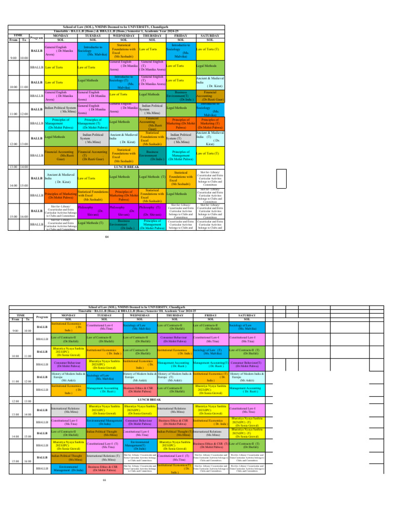 Timetable SOl Odd Semester | PDF | Business | Liberal Arts Education