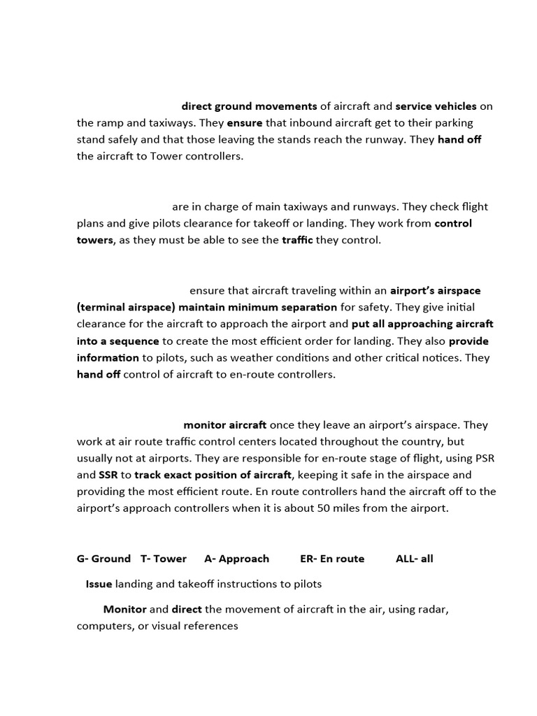 Roles of ATC Units in Flight Management | PDF | Air Traffic Control ...