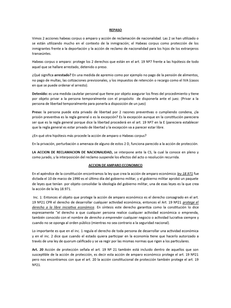 Acciones de Amparo y Habeas Corpus en Inmigración | PDF | Apelación ...