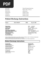 Patient Face Sheet Template | PDF | Physical Therapy | Surgery
