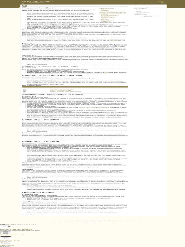 Overview of Elves in D&D 5E | PDF | Elf (Dungeons & Dragons) | Dungeons ...