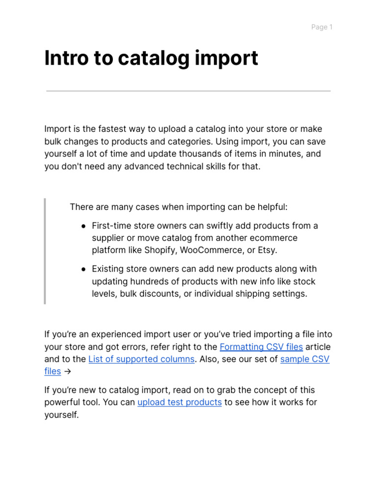 Catalog Import Guide for Ecommerce | PDF | Comma Separated Values ...