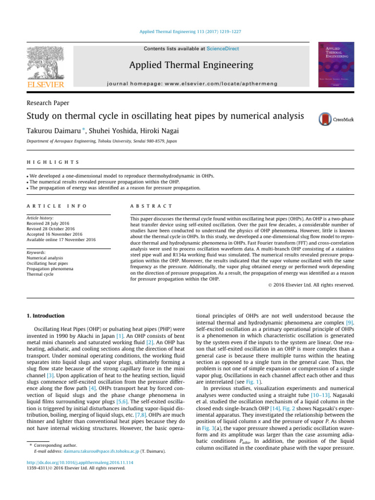 29 - Daimaru 2017 - Study On Thermal Cycle in Oscillating Heat Pipes by ...