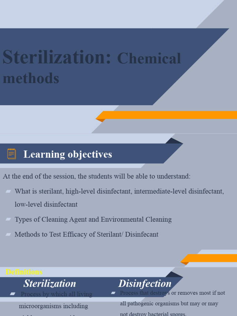 Chemical Sterilization Methods Explained | PDF | Sterilization ...