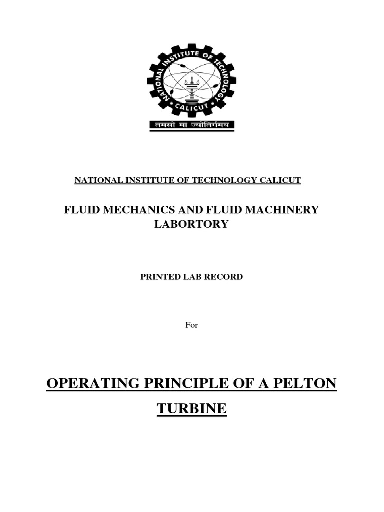 Pelton Turbine Operation and Efficiency Lab | PDF | Turbine | Jet Engine
