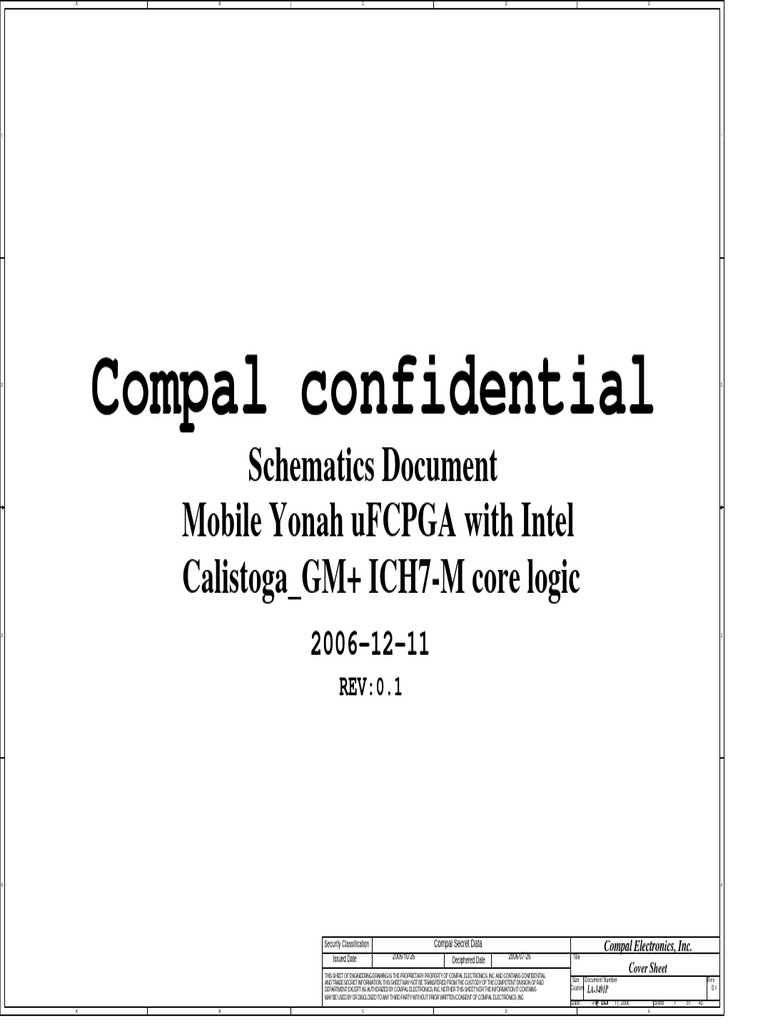Compal Mobile Yonah Schematics | PDF | Manufactured Goods | Computer ...
