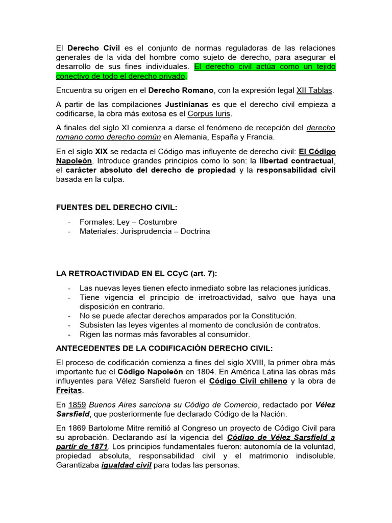 Historia y Principios del Derecho Civil | PDF | Derechos | Ley común