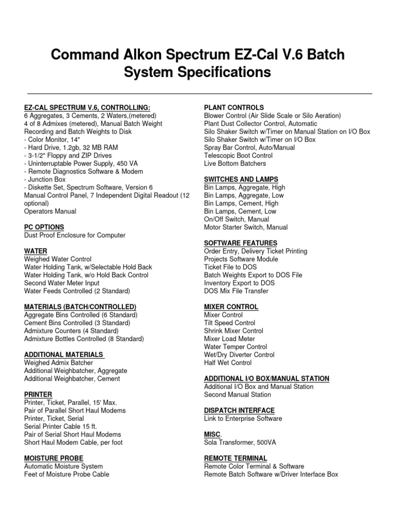 EZCal Specifications | PDF | Floppy Disk | Dos