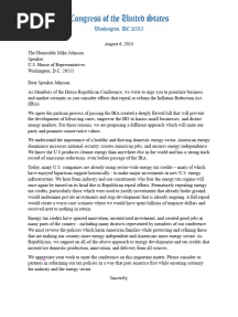 18 GOP Reps IRA Letter