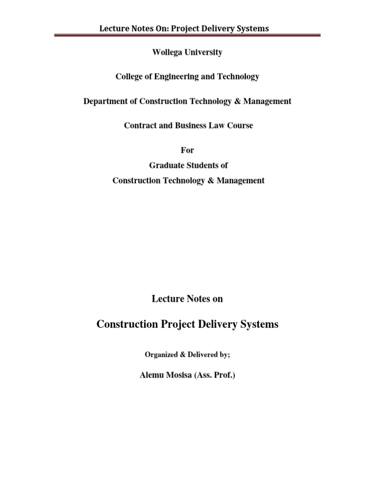 Project Delivery Systems Overview | PDF | Construction Management ...