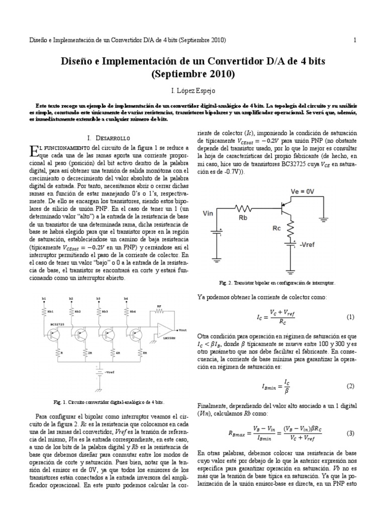 Convertidor Digital/Analógico de 4 Bits | PDF | Convertidor digital a ...