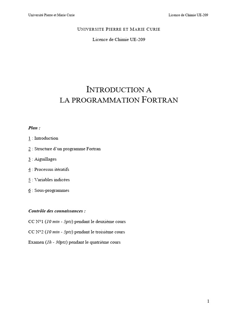 Introduction à la programmation Fortran | PDF | Programme informatique ...