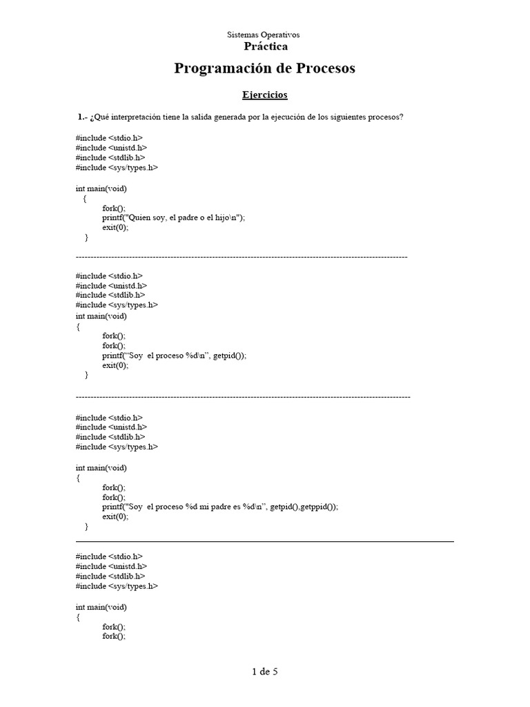 Practica 1 Programacion Procesos | PDF | Interfaz de línea de comando ...