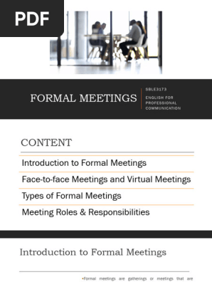 1.FORMAL MEETINGS