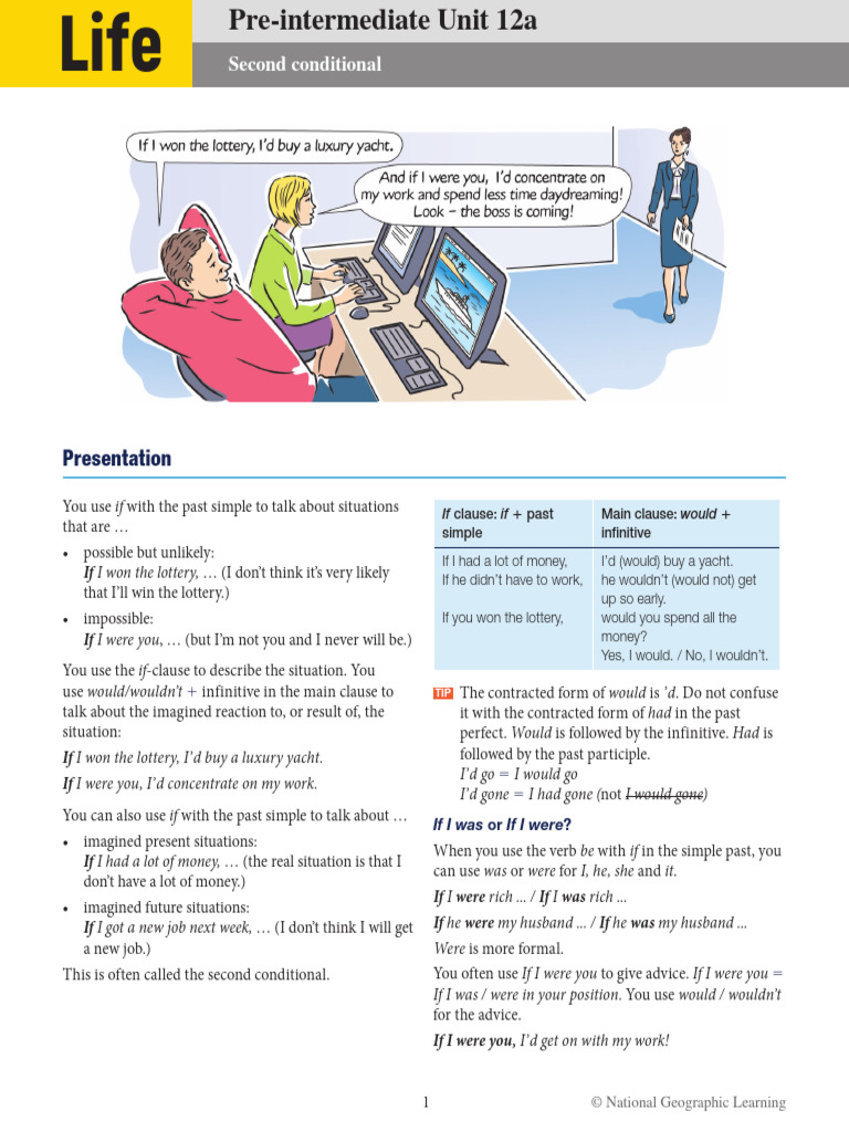 Second Conditional Grammar Guide | PDF | Syntax | Linguistic Morphology