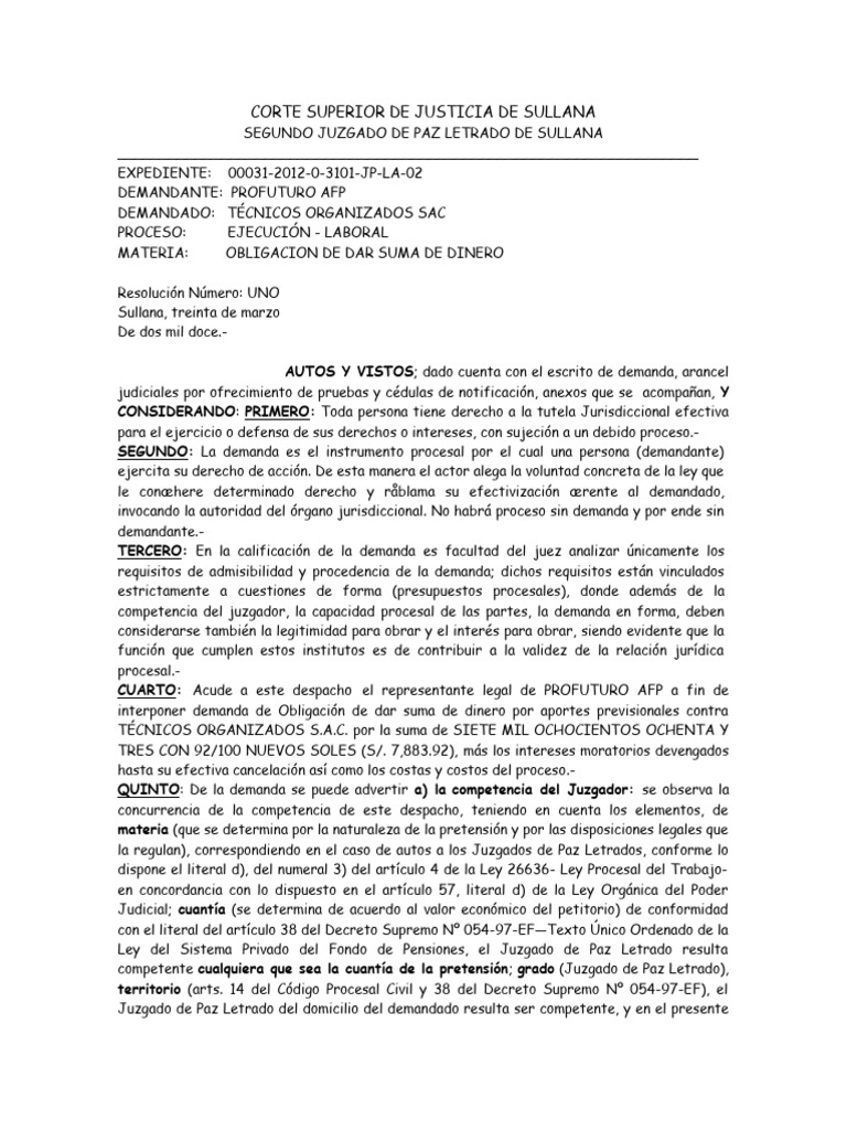 31 2012 La | PDF | Ley procesal | Demanda judicial
