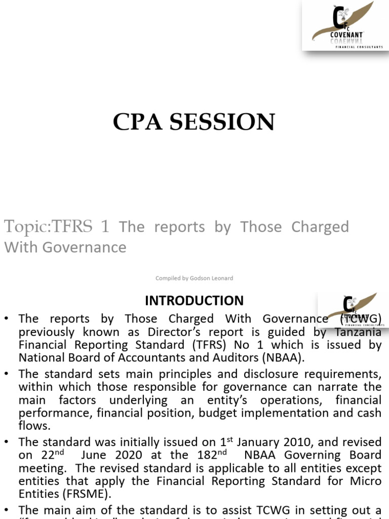 TFRS 1: Governance Reporting Standards | PDF | Governance | Risk